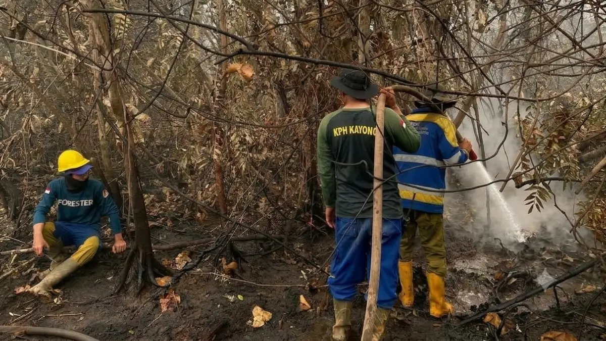 Upaya pengendalian kebakaran hutan dan lahan (karhutla) secara bersama.  (ISTIMEWA)