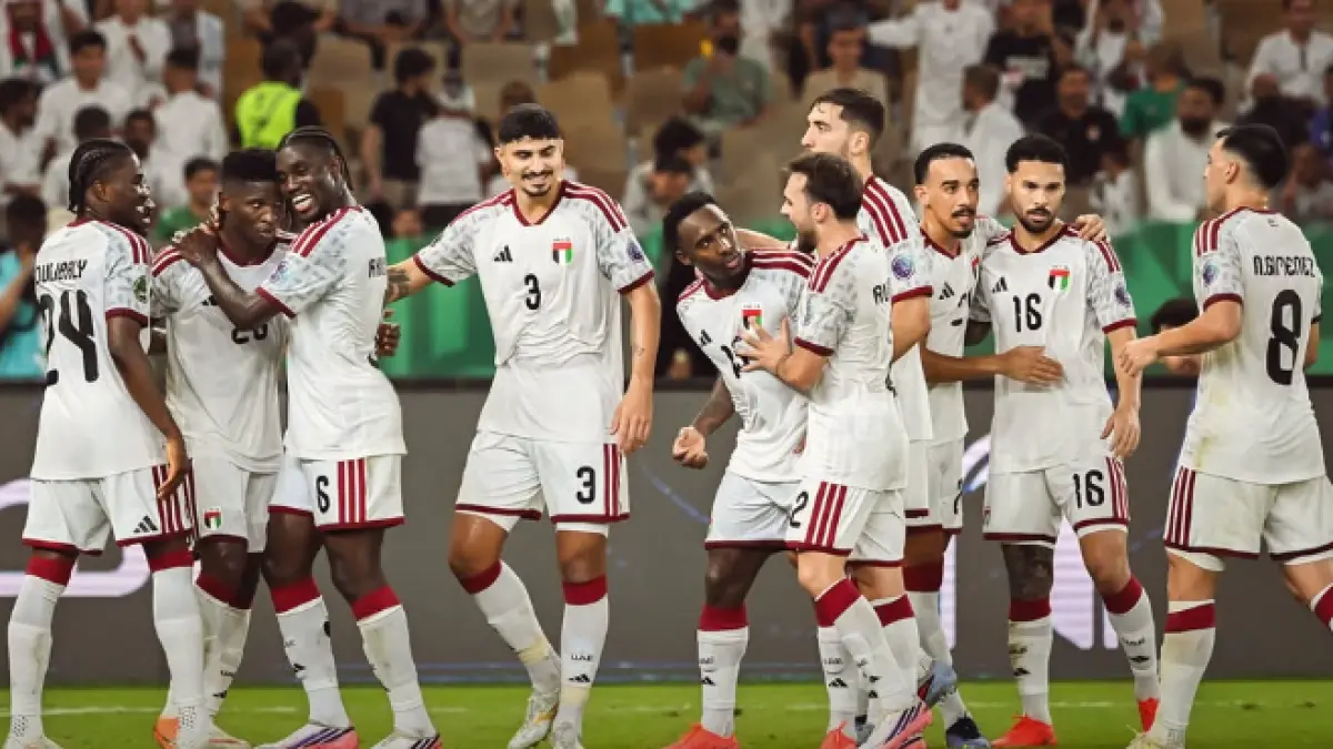 Uni Emirat Arab menghadapi Qatar dalam duel penentu posisi puncak Grup B Piala Teluk 27 di Jeddah. (IG@uae.nt)