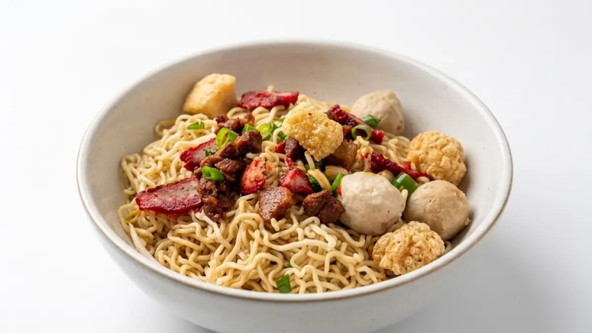 Bakmie kering khas Hakka atau Ja Mien.