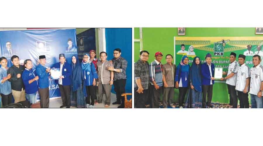 AMBIL FORMULIR: Misni Safari SP bersama tim, saat mengambil formulir di  Sekretariat PAN Sambas.        BERSAMA TIM: Misni Safari SP bersama dengan tim, saat mengambil formulir  di Sekretariat PKB Sambas.OZY/Pontianak Post