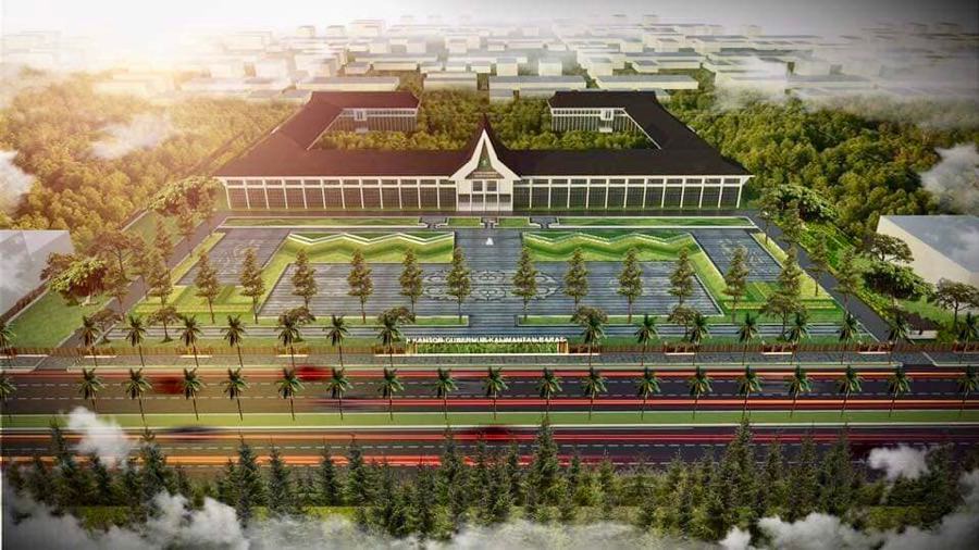 Tampak depan Kantor Gubernur yang akan dibangun. sumber akun @bangmidji