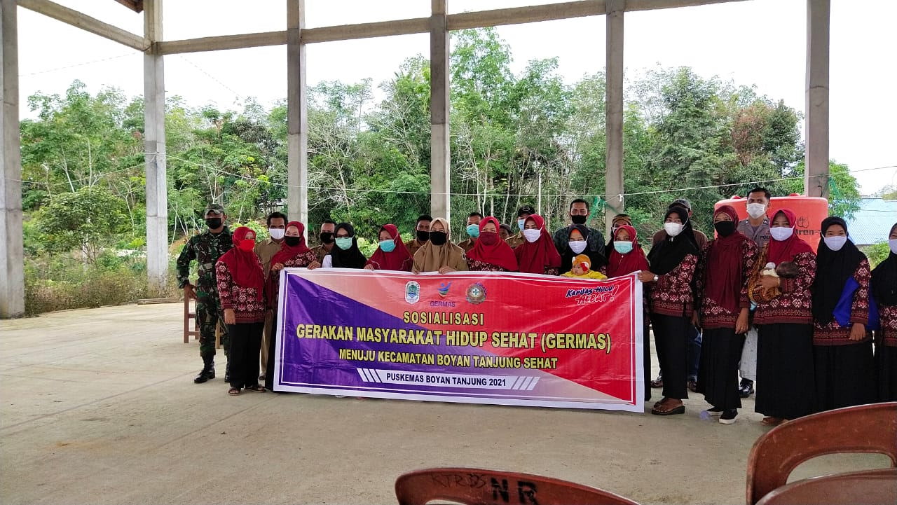 SOSIALISASI: Sosialisasi Gerakan Masyarakat Hidup Sehat Bersama Lintas Sektor (Linsek) Menuju Kecamatan Boyan Tanjung Sehat, Selasa (16/3). DINAS KESEHATAN FOR PONTIANAK POST