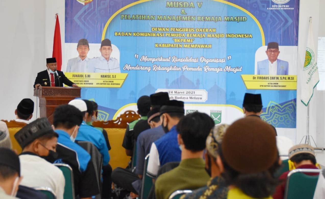 MUSDA: Wabup saat menghadiri Musda ke-V BKPRMI Kabupaten Mempawah. ISTIMEWA