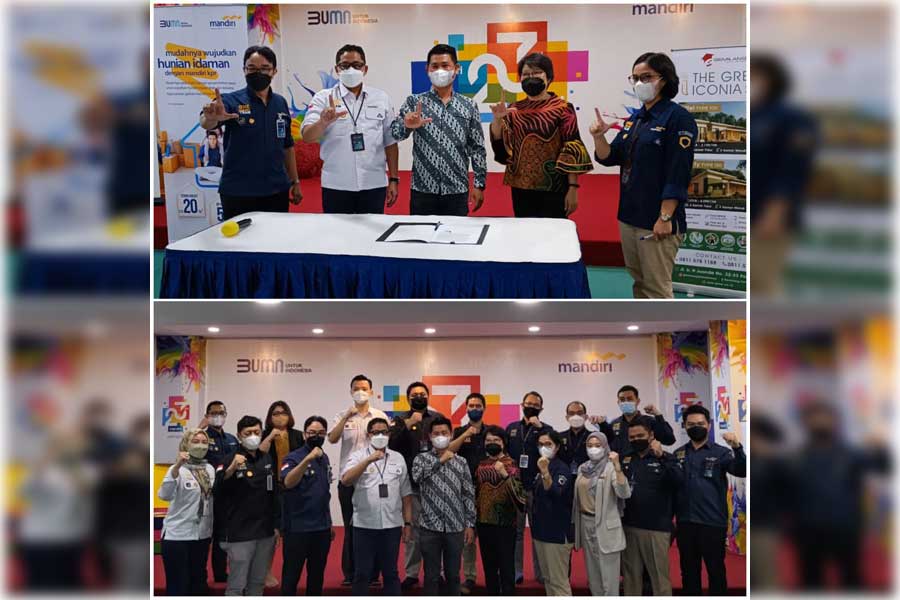 KERJA SAMA: PT Bank Mandiri (Persero) Area Pontianak dan PT Gemilang Total Optima bekerja sama dalam penyediaan jasa perbankan untuk pembiayaan pembelian rumah The Green Iconia. IST
