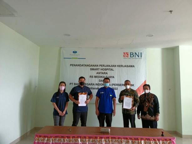 RS Medika Djaya Pontianak menandatangani Perjanjian Kerjasama (PKS) dengan BNI Kantor Cabang Pontianak, Rabu (20/4).