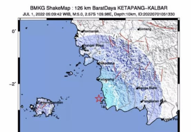 Lokasi Gempa yang dirilis BMKG.