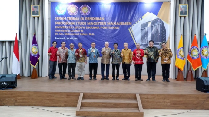 Universitas Widya Dharma Pontianak (UWDP) resmi mendirikan Program Studi Magister Manajemen, Senin (25/7). (IST)