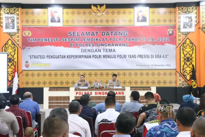 LEMDIKLAT: Tim penelitian Sespim Lemdiklat Polri Tahap II tahun 2022 menyambangi Kota Singkawang Rabu (16/11). IST