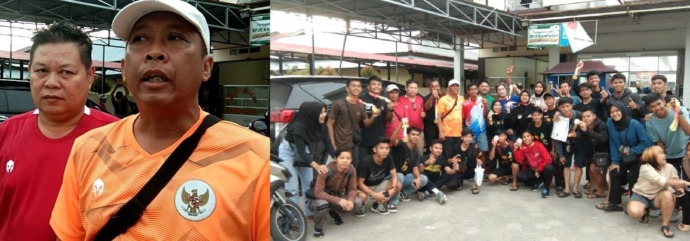 Pemain Gabsis Sambas yang berhasil mendapatkan medali emas, tiba di Kabupaten Sambas usai ikuti ajang Porprov Kalbar di Pontianak. (IST)