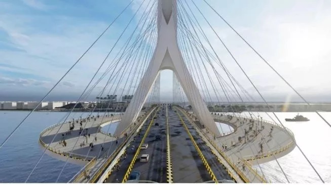 JEMBATAN GARUDA: Rancang bangun Jembatan Garuda yang direncanakan dibangun atas kerja sama dengan investor dari Tiongkok. DOKUMEN