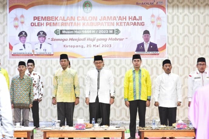 PEMBEKALAN CJH: Pemkab Ketapang menggelar pembekalan kepada para CJH di Aula Masjid Agung Al-Ikhlas Ketapang, Sabtu (20/5). (IST)