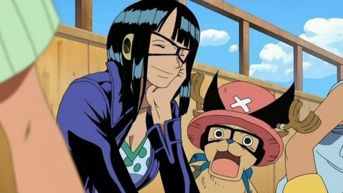 Karakter Nico Robin dan Tony Tony Chopper dalam anime One Piece.