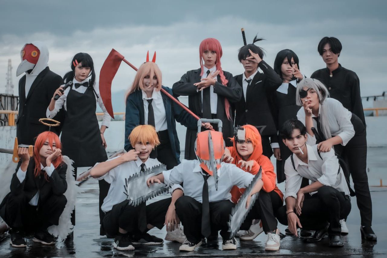 Anggota Banzai Mataram Japan Community dalam project cosplay Anime Chainsaw Man.