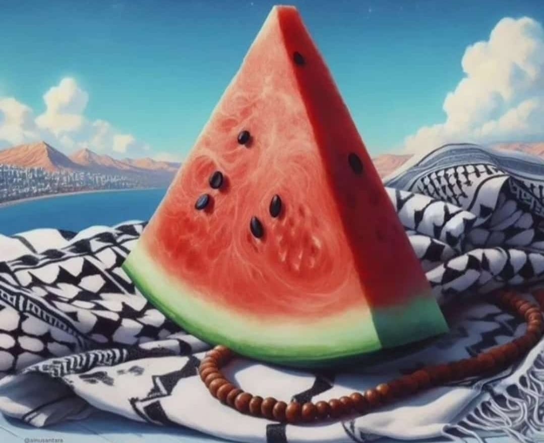 Pengguna medsos berbagai platform ramai-ramai memajang gambar buah semangka sebagai  bentuk dukungan ke Palestina.