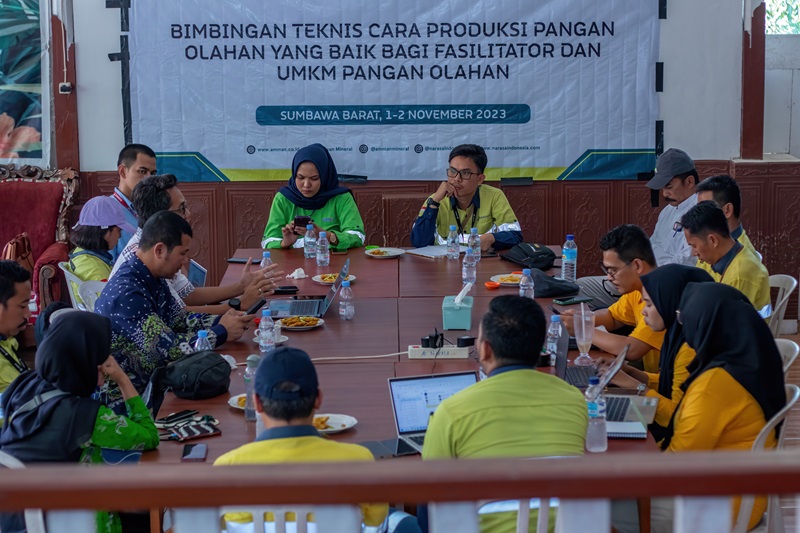 EDUKASI UMKM: UMKM dan fasilitator binaan PT AMNT di KSB mengikuti bimtek yang digelar BBPOM di Mataram pada 1-2 November.
