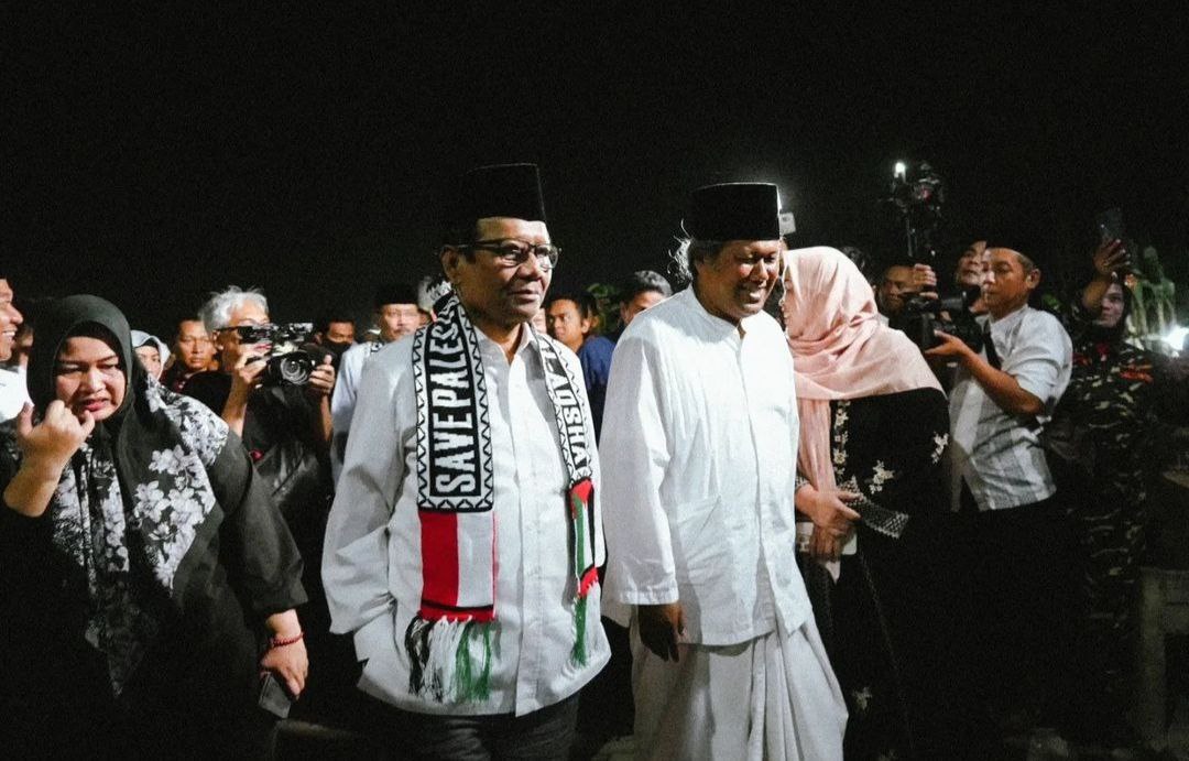 Mahfud MD saat acara doa bersama di Pondok Pesantren Minggir, Sleman, DI Yogyakarta