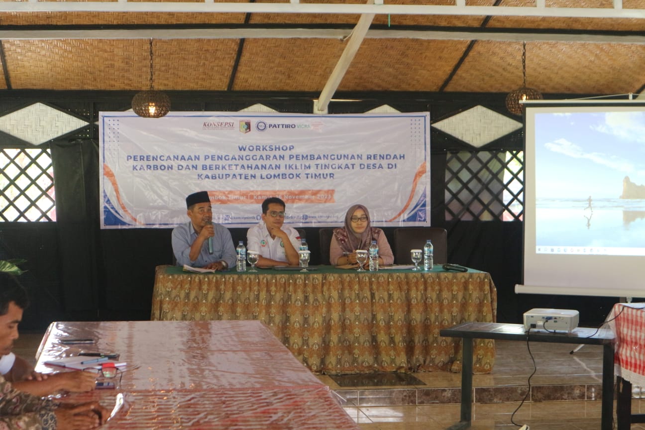 WORKSHOP: Konsepsi NTB menggelar workshop untuk desa-desa di Lombok Timur terkait pembangunan rendah karbon dan ketahan iklim.