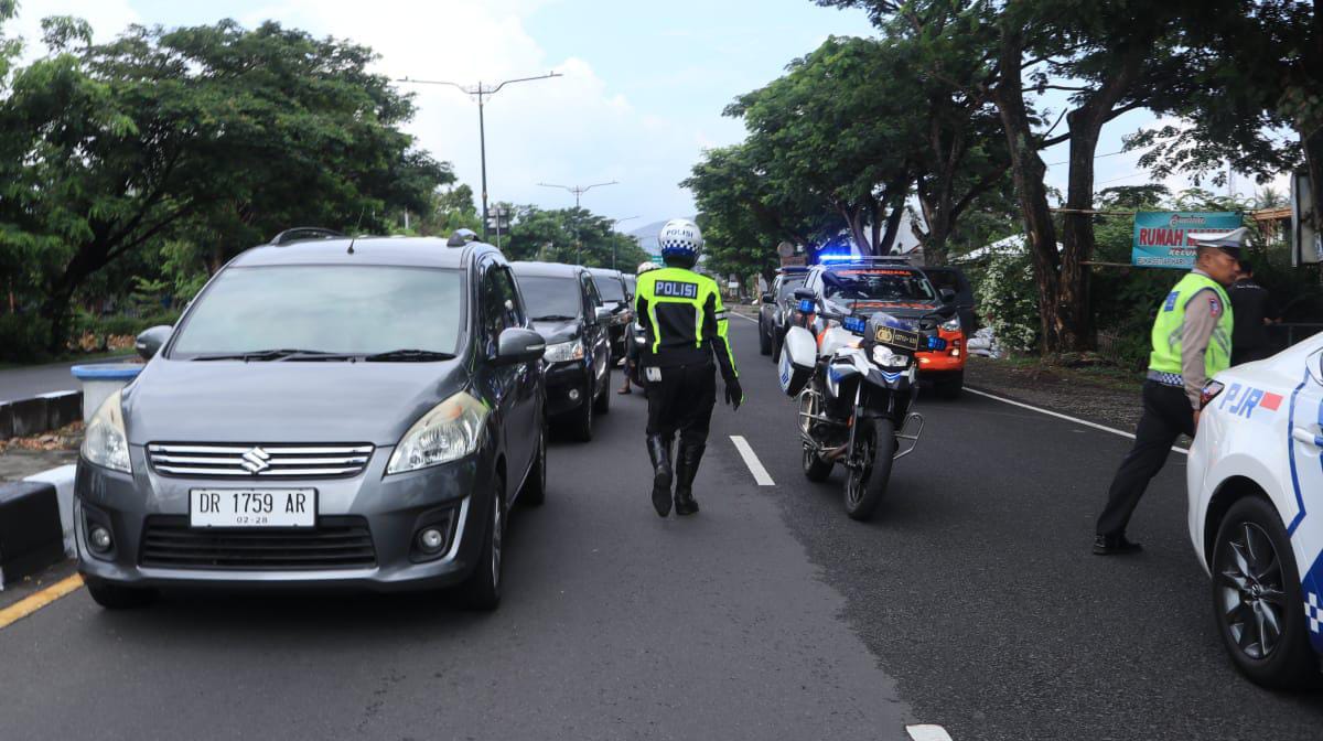 Subsatgas Operasi Mantap Brata Rinjani Polda NTB melaksanakan gladi kesiapan pengamanan dan pengawalan capres-cawapres.