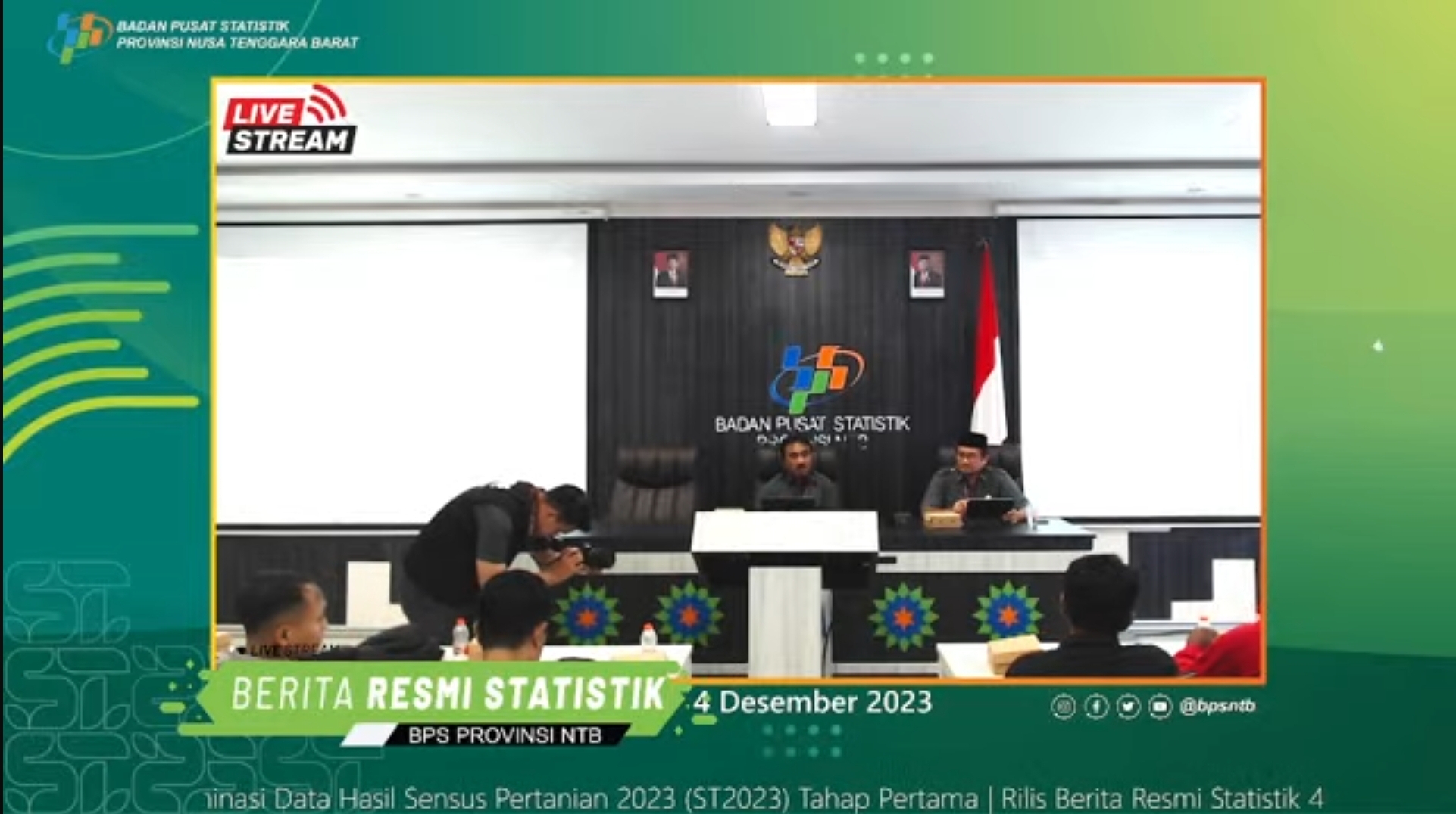 Penyampaian hasil Sensus Pertanian 2023 bersama BPS NTB.