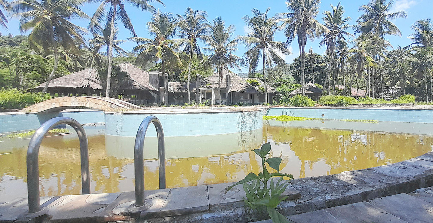 Kondisi aset eks Hotel Sentosa Senggigi, Lombok Barat yang kini sedang diblokir oleh Kejari Mataram.