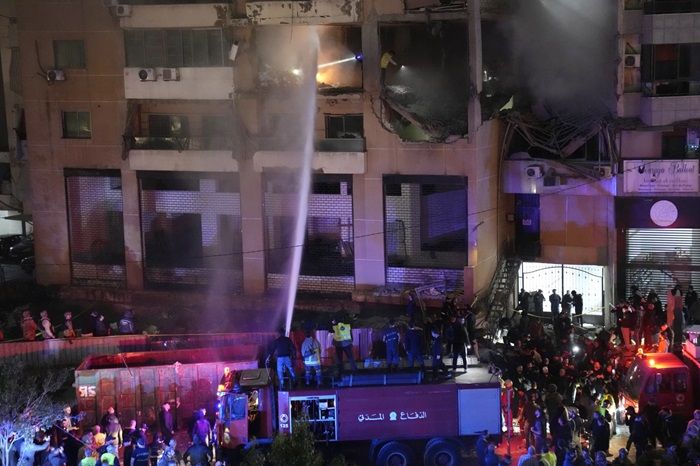 Serangan di Beirut Lebanon yang menewaskan pemimpin Hamas, Saleh Al Arouri Pada Selasa (2/1/2024) (Hussein Malla)