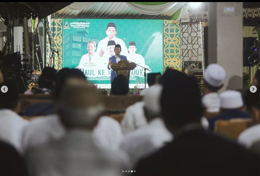 Mahfud MD di acara Haul ke-14 Gus Dur di Tebuireng, Jombang. (tangkapan layar IG Mahfud MD)