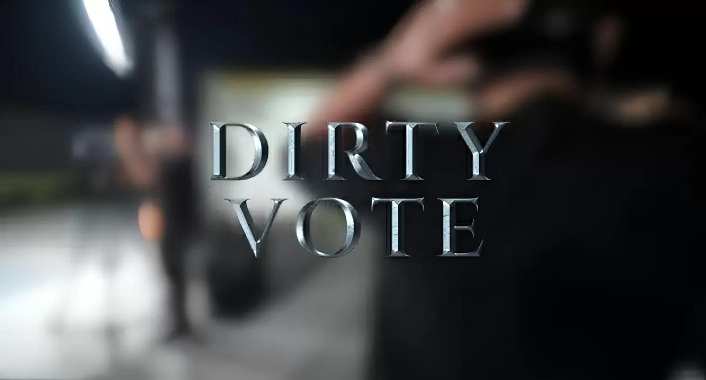 Tangkapan Layar bertuliskan Dirty Vote yang diambil dari trailer Film Dokumenter Dirty Vote.
