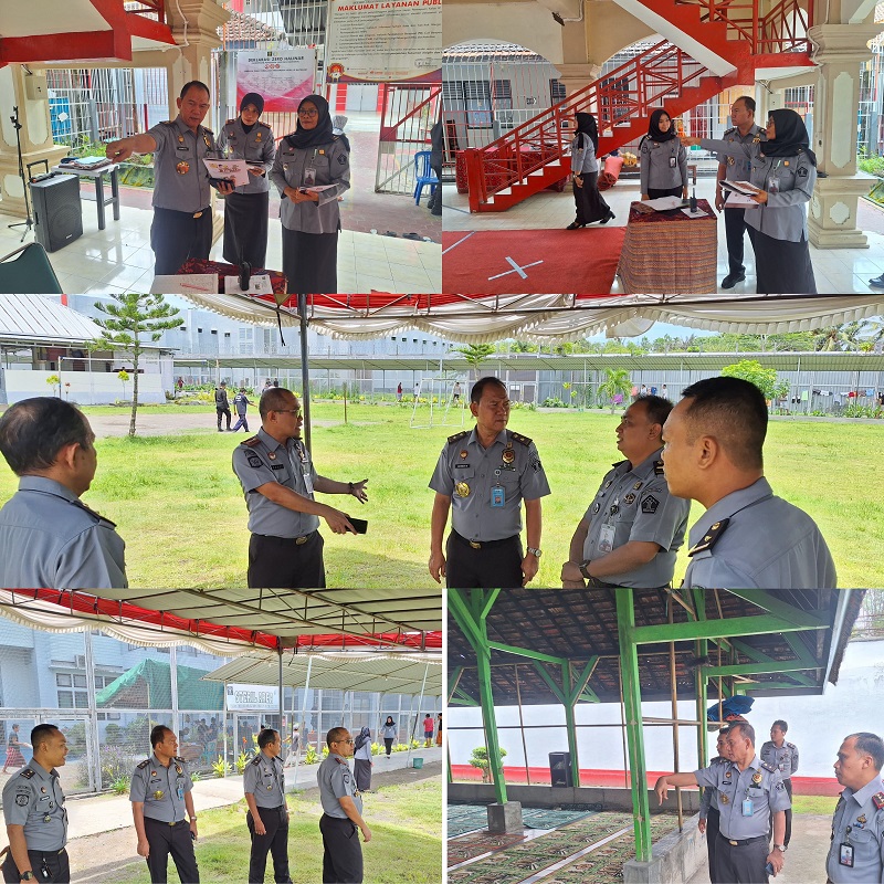 MONITORING: Kanwil Kemenkumham NTB melakukan monitoring persiapan pelaksanaan Pemilu 2024 di lembaga pemasyarakatan dan rumah tahanan negara.
