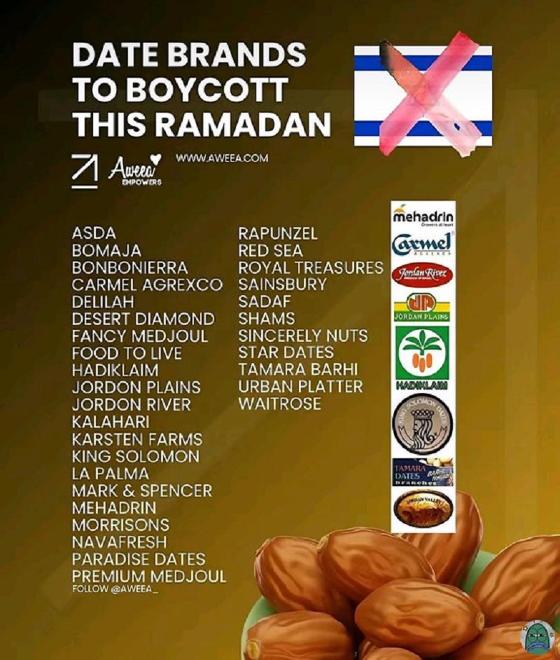 AYO CEK: Berikut daftar produk kurma yang diduga warganet berasal dari Israel. (tangkapanlayar X@tanyarlfes)