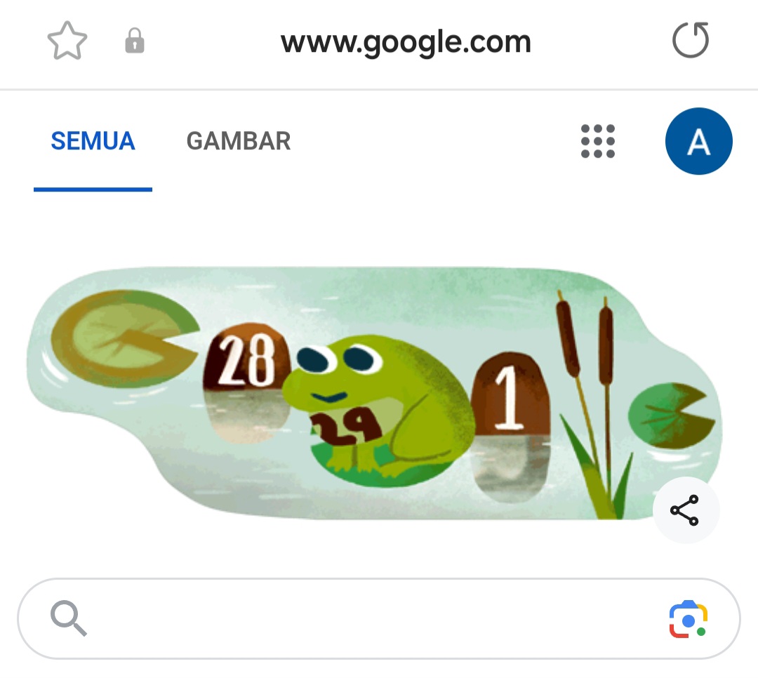 Katak Lompat jadi Google Doodle Hari di 29 Februari 2024 (Foto: screenshot laman Google)