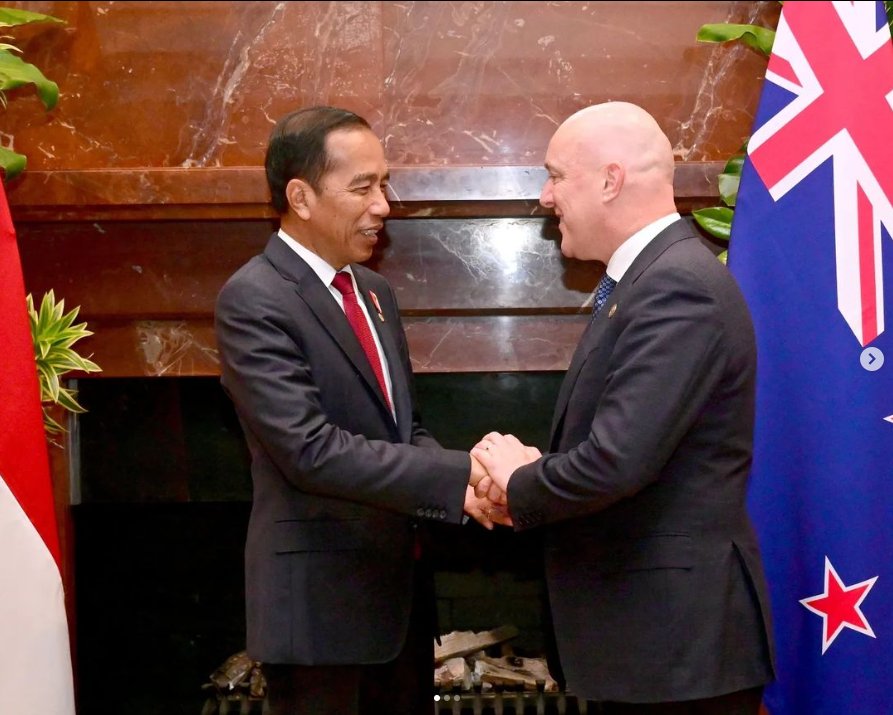 AKRAB: Pertemua Presiden Joko Widodo dan Perdana Menteri Selandia Baru, Christopher Luxon, di Melbourne, Australia, Selasa, 5 Maret. (tangkapan layar IG Jokowi)
