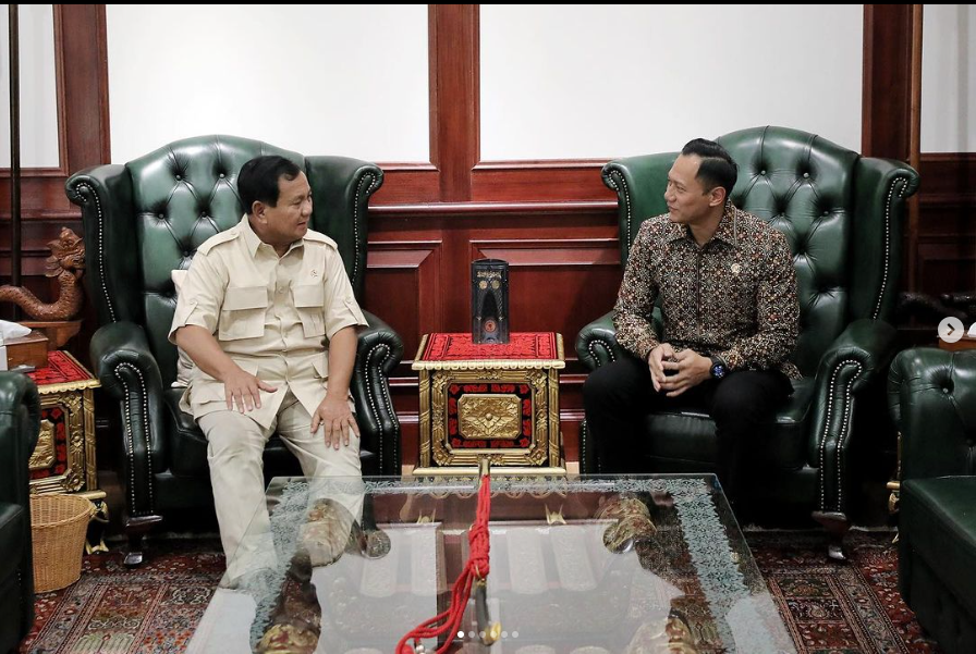 Pertemuan AHY dan Prabowo. (tangkapan layar IG AHY)