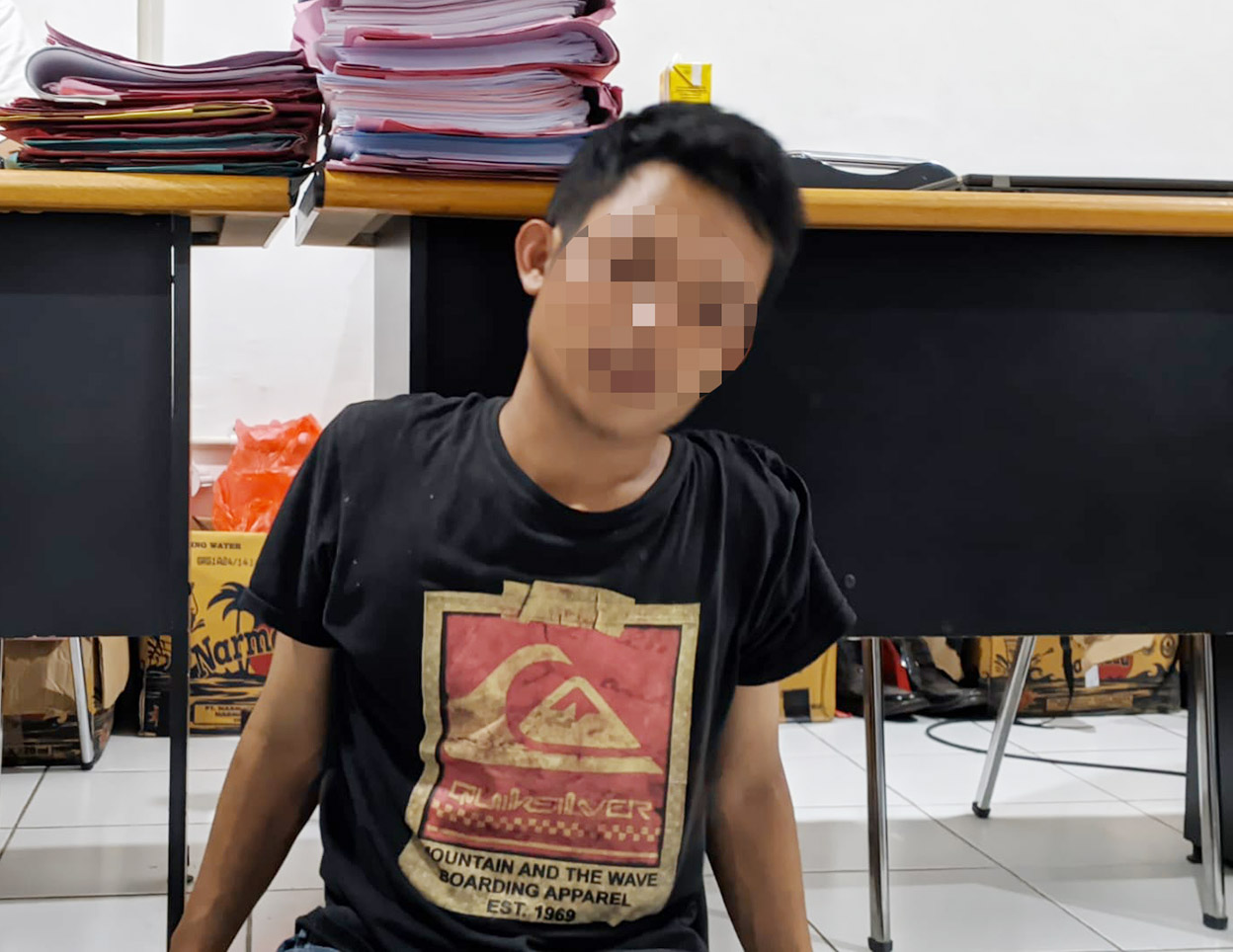 Pelaku pembunuhan berinisial AW diringkus tim Satreskrim Polresta Mataram, Kamis malam (7/3).