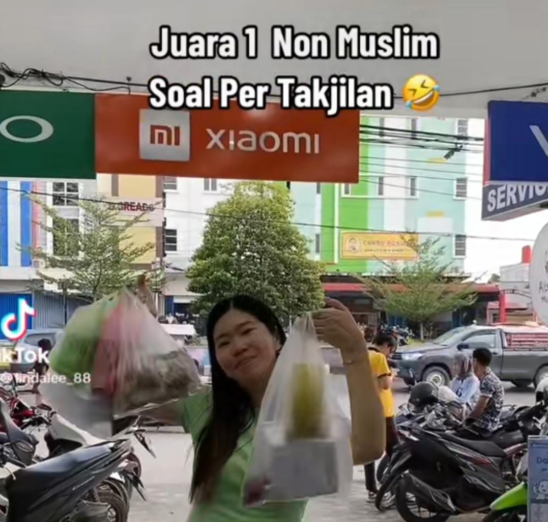 Salah satu konten non Muslim berburu takjil.