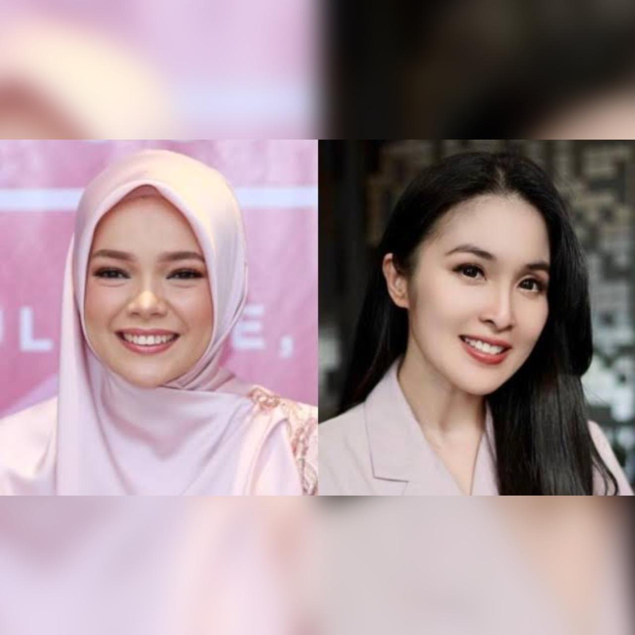 Dewi Sandra (kiri) dan Sandra Dewi (kanan)