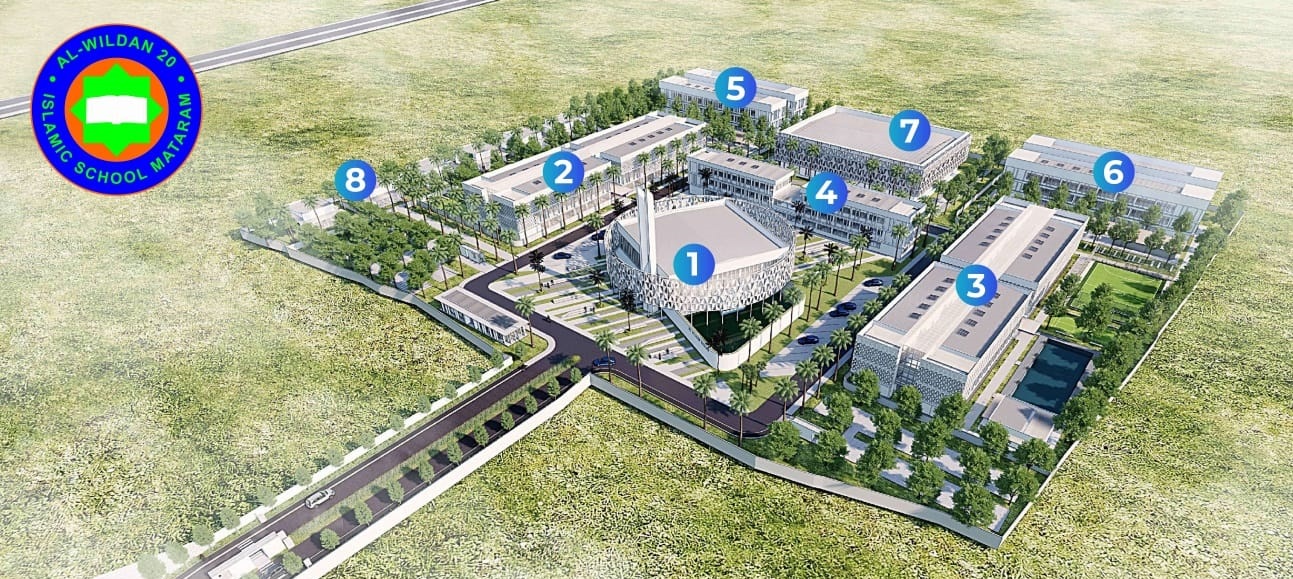 SEKOLAH ISLAM: Desain bangunan Al-Wildan International School yang dibangun Metro Grup di Lingkar Selatan, Kota Mataram. (IST)