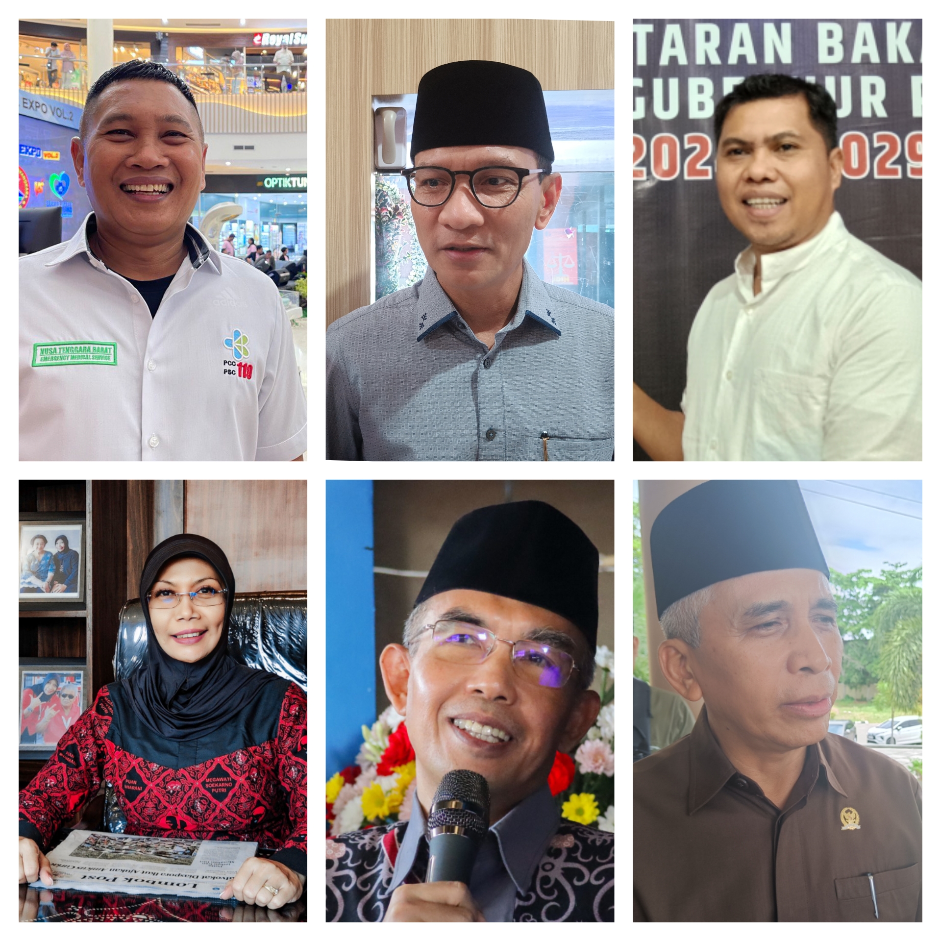 WAJAH: Sejumlah figur yang didorong tampil dalam Pilkada Serentak 2024 di Kota Mataram