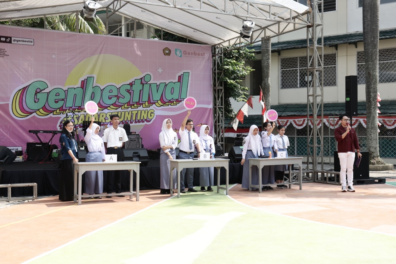 Kominfo mengadakan Genbestival yang diadakan dengan melibatkan siswa dan siswi dalam upaya edukasi mencegah stunting sejak dini di di Lembaga Pendidikan Taruna Andigha, Bogor, Jabar. (Foto: Istimewa)