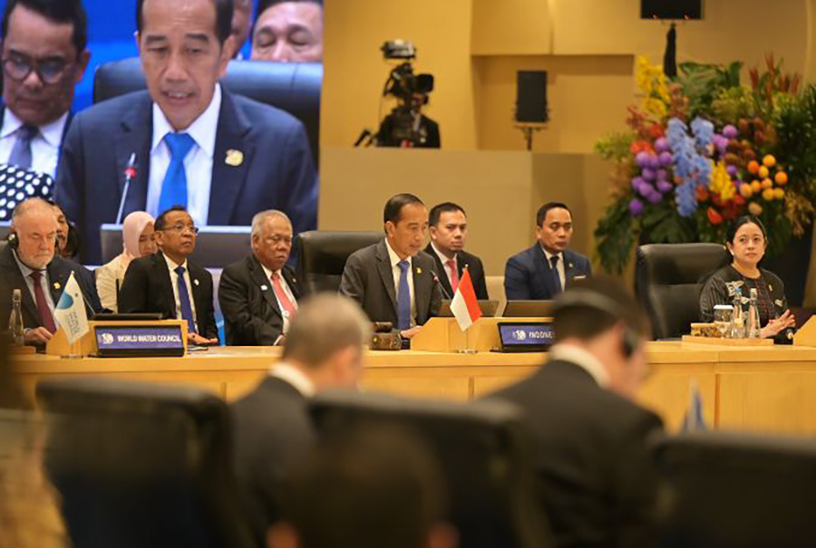 AGENDA DUNIA: Presiden Joko Widodo memimpin pembukaan pertemuan tingkat tinggi World Water Forum ke-10 2024 di Bali. (IST/LOMBOK POST)
