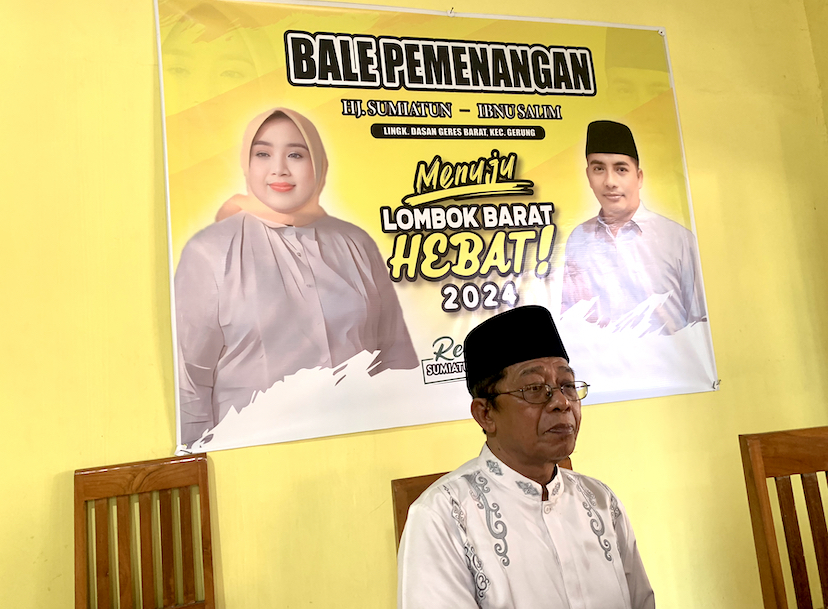 TIM PEMENANGAN: Dewan Penasehat Relawan Pemenangan Sumiatun-Ibnu Salim, Nurzaini saat memberikan keterangan pada wartawan, beberapa waktu lalu. (CHIA/LOMBOK POST)