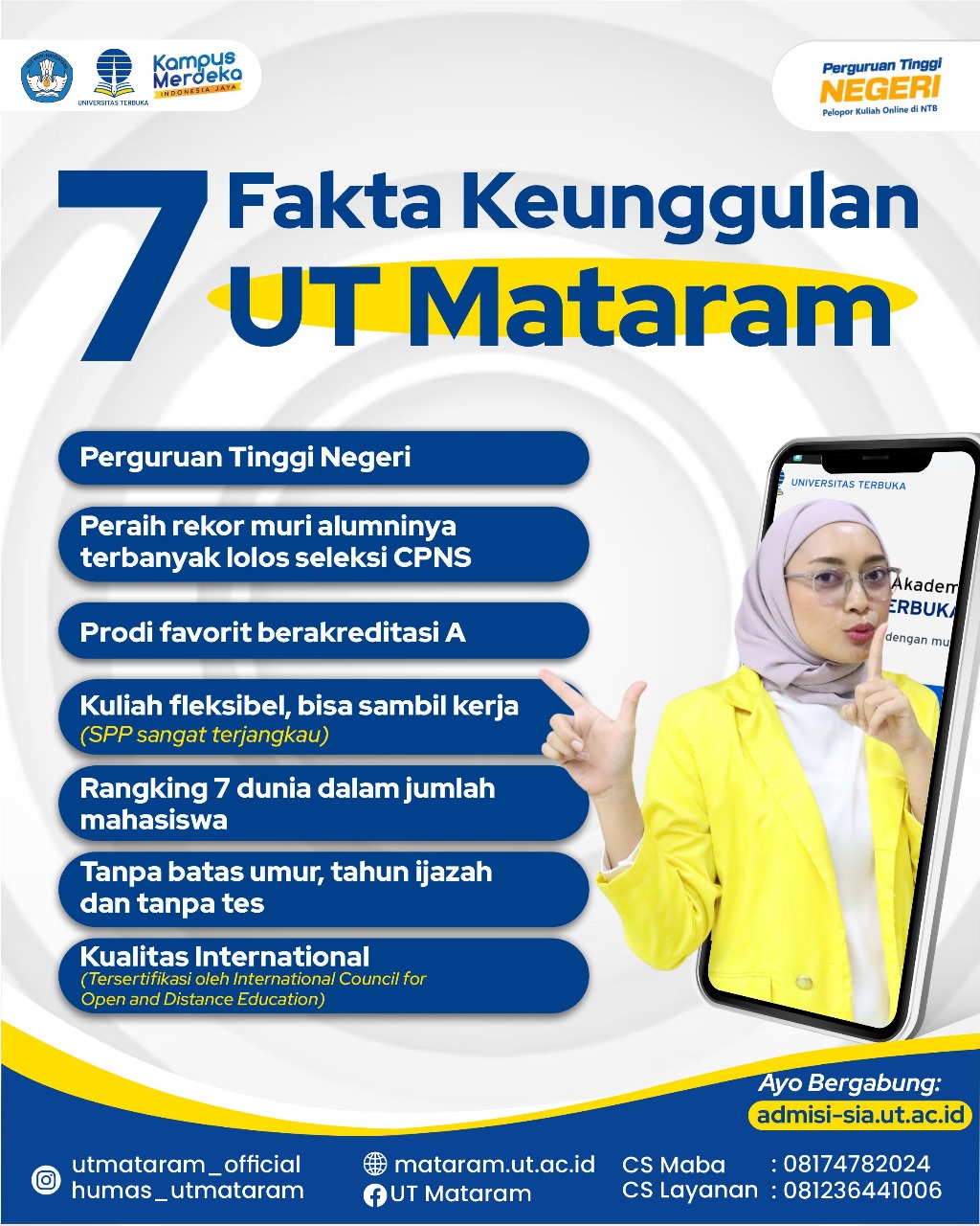 SEGERA DAFTAR: Universitas Terbuka (UT) Mataram membuka pendaftaran penerimaan mahasiswa baru tahun akademik 2024/2025.
