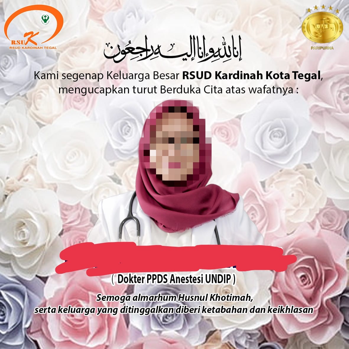 DIDUGA KORBAN PERUNDUNGAN: ARL, seorang dokter PPDS (Program Pendidikan Dokter Spesialis) Anestesi Undip ditemukan meninggal dunia di kamar kosnya, Selasa (14/8/2024).