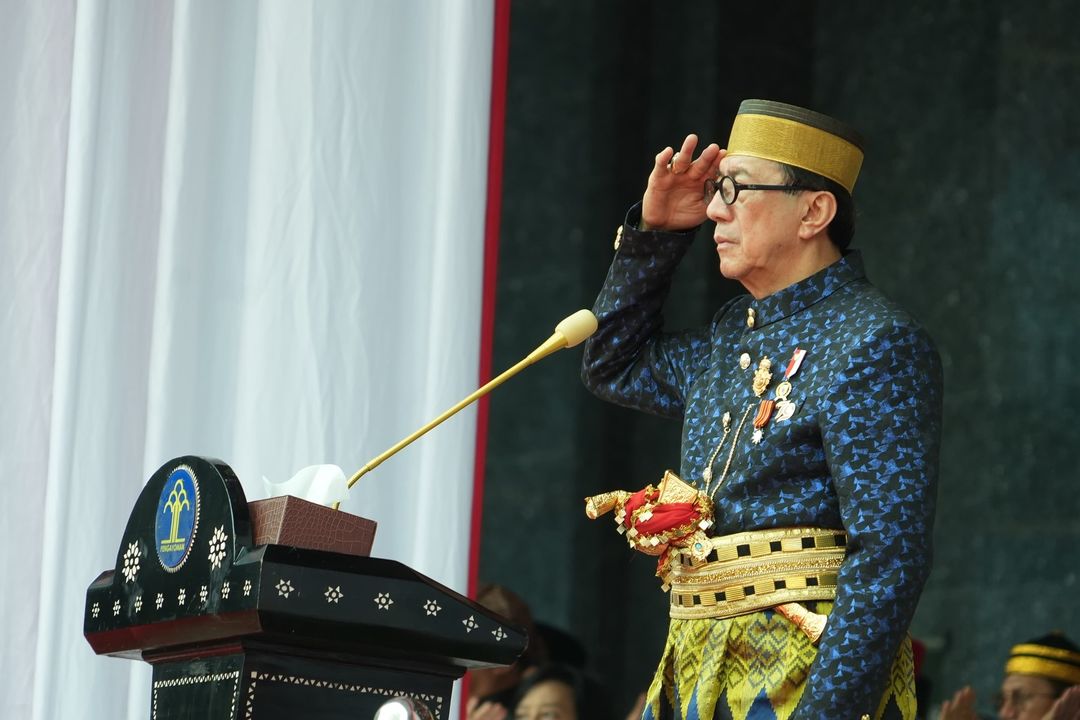 Yasonnna Laoly menjadi Inspektur Upacara pada Perayaan HUT Kemerdekaan RI Ke 79 di Kementerian Hukum dan Ham. (yasonna.laoly/Instagram)