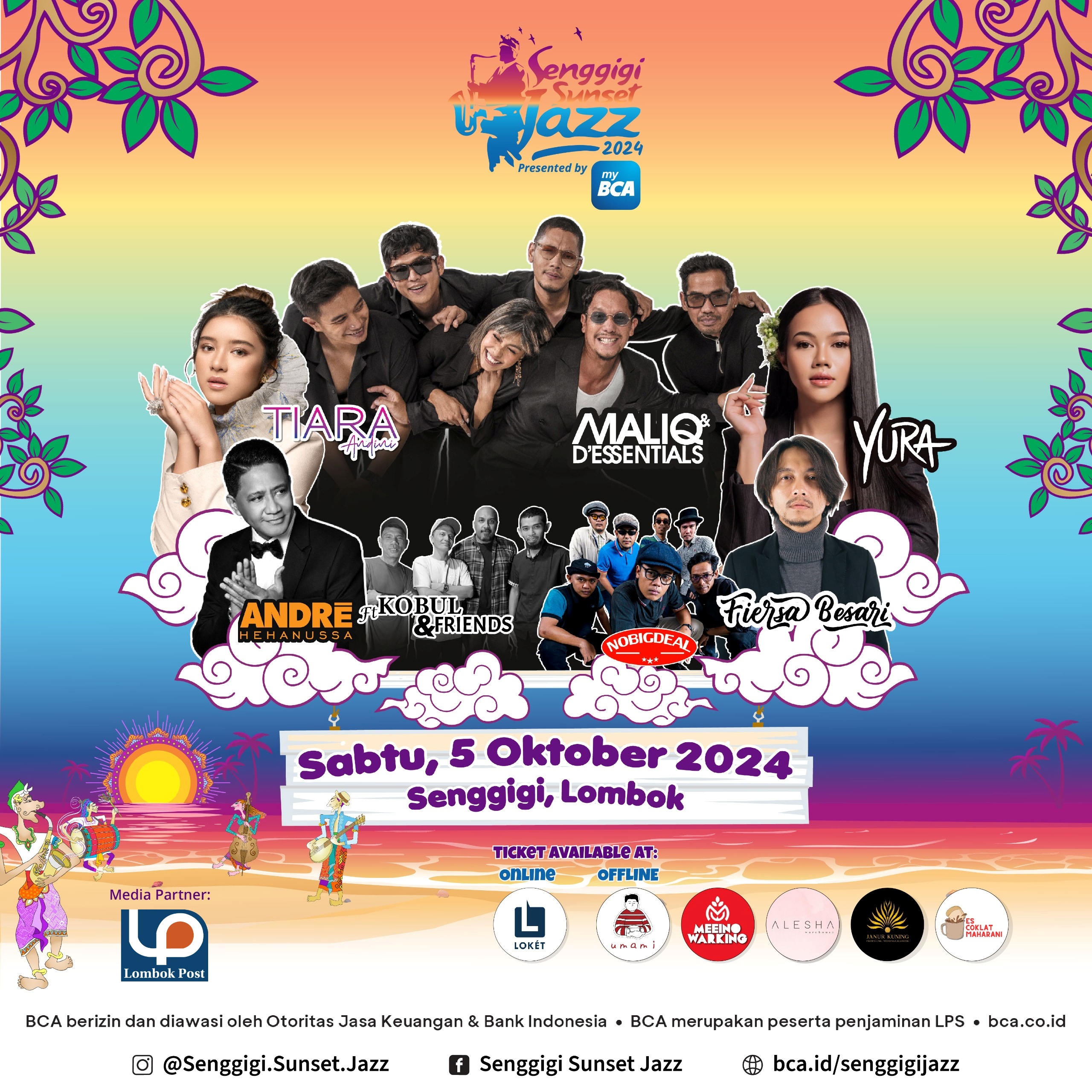 SPEKTAKULER: Sederet artis ternama siap menjadi pengisi acara di Senggigi Sunset Jazz, Sabtu (5/10).