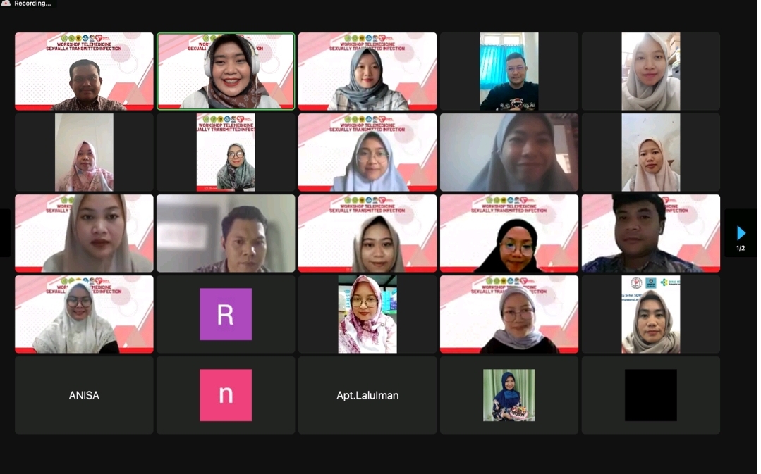 Peserta workshop telemedicine infeksi menular seksual yang digelar UMMAT-UNRAM secara daring.