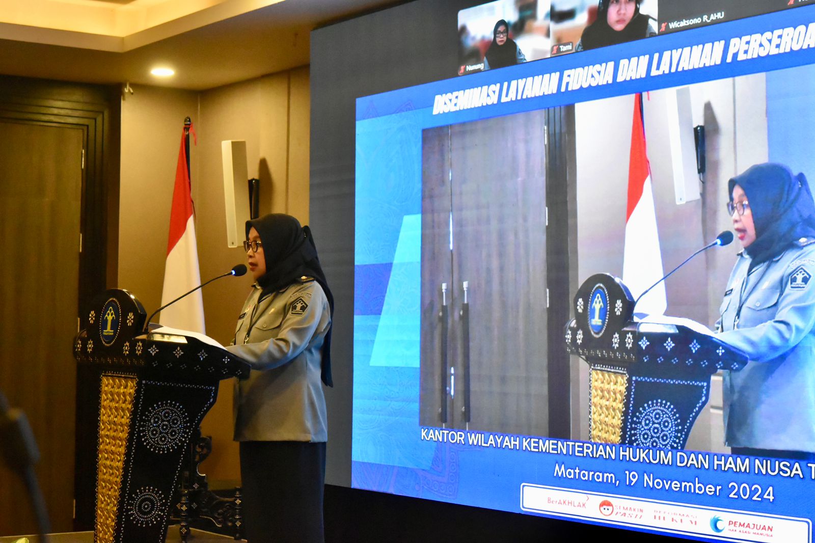 Kepala Divisi Pelayanan Hukum dan HAM Kanwil Kemenkumham NTB Farida