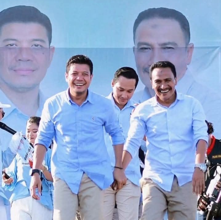 Paslon Bupati dan Wakil Bupati Dompu Bambang Firdaus-Sirajudin unggul telak berdasarkan hasil perhitungan cepat. (Istimewa/Lombok Post)