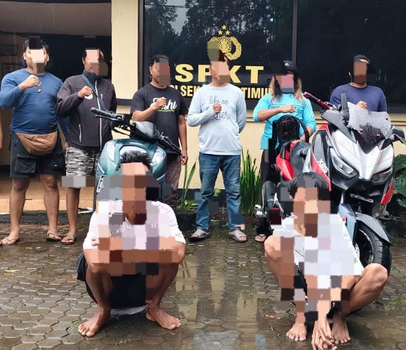 DIBEKUK: Tampak dua pelaku curas berhasil diamankan jajaran Polres Loteng pada Rabu (25/12). Satu pelaku lainnya buron.