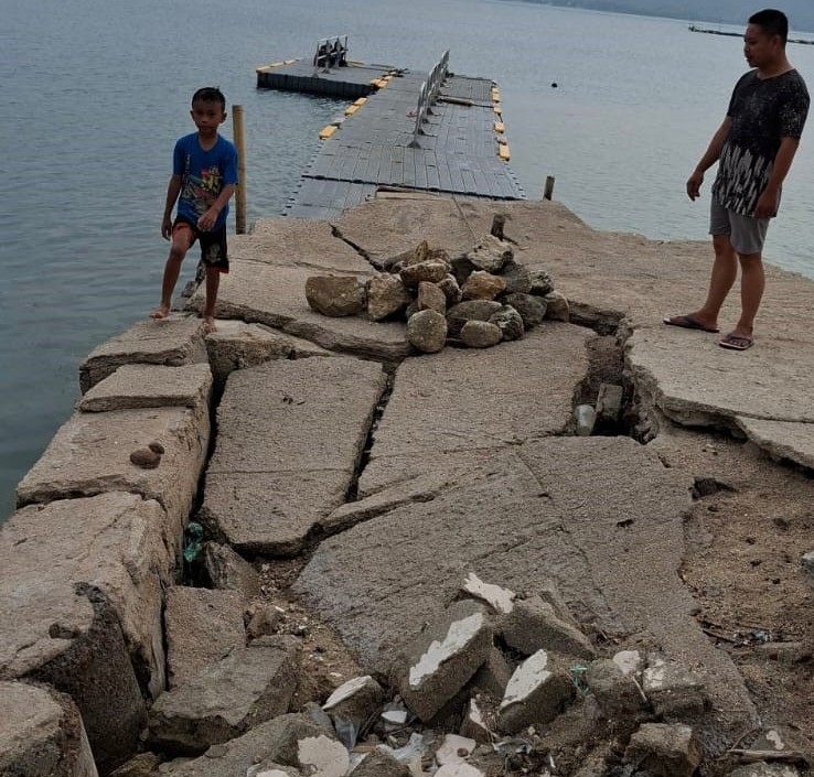 RUSAK: Inilah kondisi pelabuhan di Dusun Gili Gede, Desa Gili Gede Indah yang rusak.