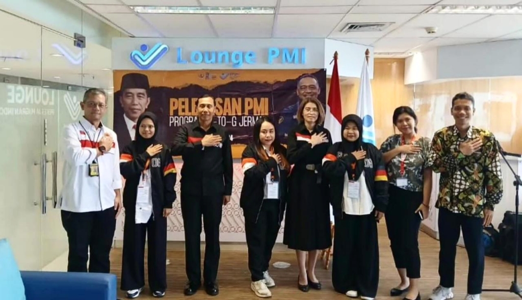 PELEPASAN PMI: BP3MI NTB melepas tiga PMI sektor perawat program G to G ke Jerman di lounge PMI di BIZAM, Mei 2024 lalu.